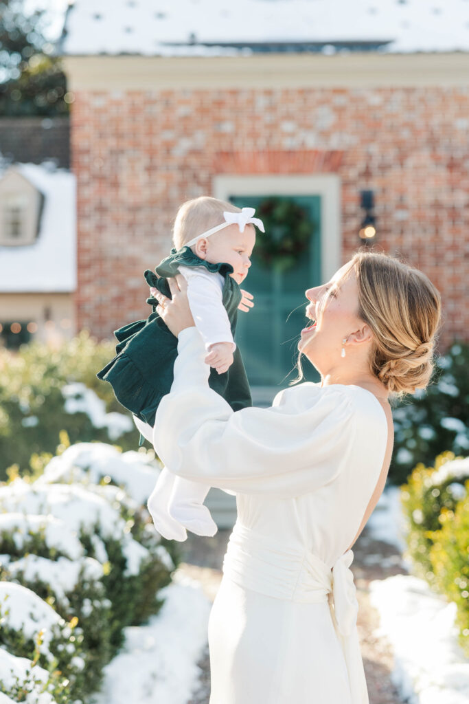 bride and baby