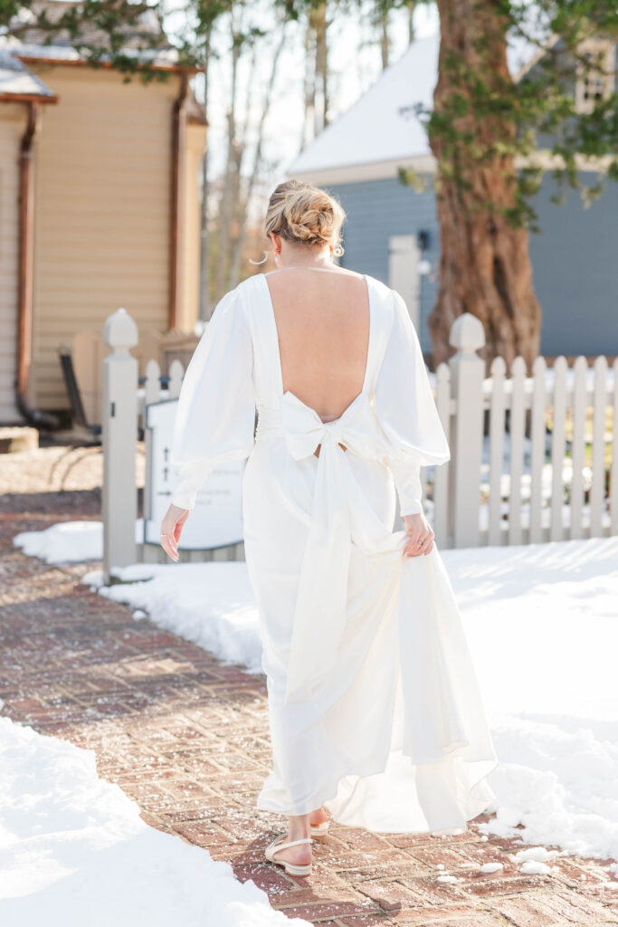 wedding dress with bow